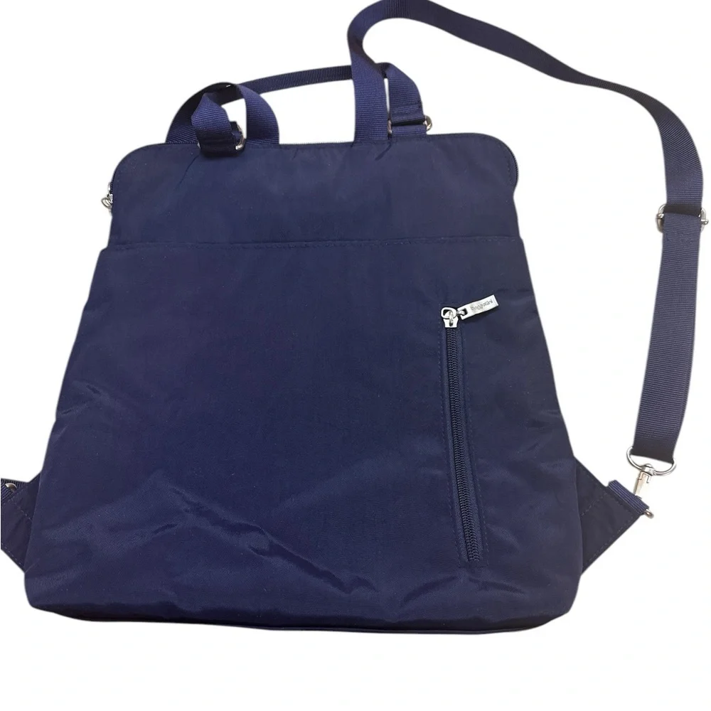 Baggallini Jessica Convertible Tote Backpack Navy Blue Anti Theft RFID Bag